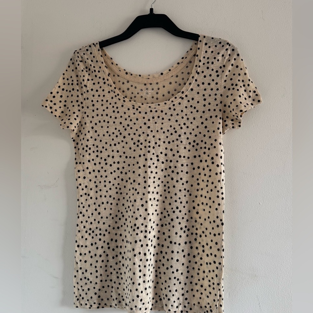 Ann Taylor LOFT Polka Dot Linen  Top ♥️♥️♥️